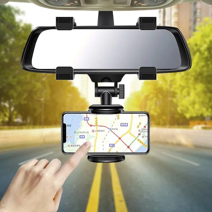 360° Rearview Mirror Phone Holder