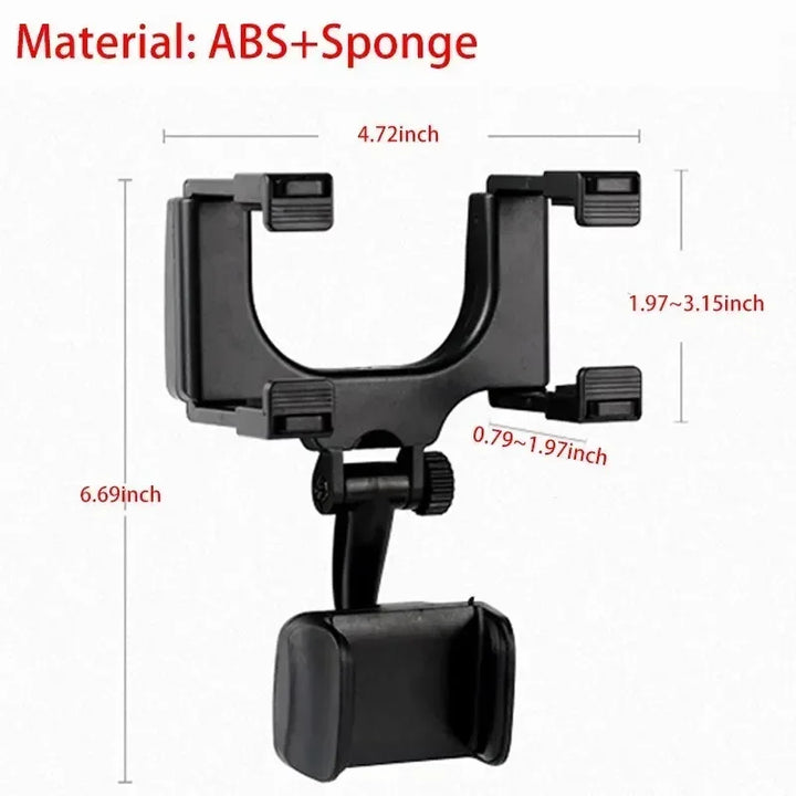 360° Rearview Mirror Phone Holder